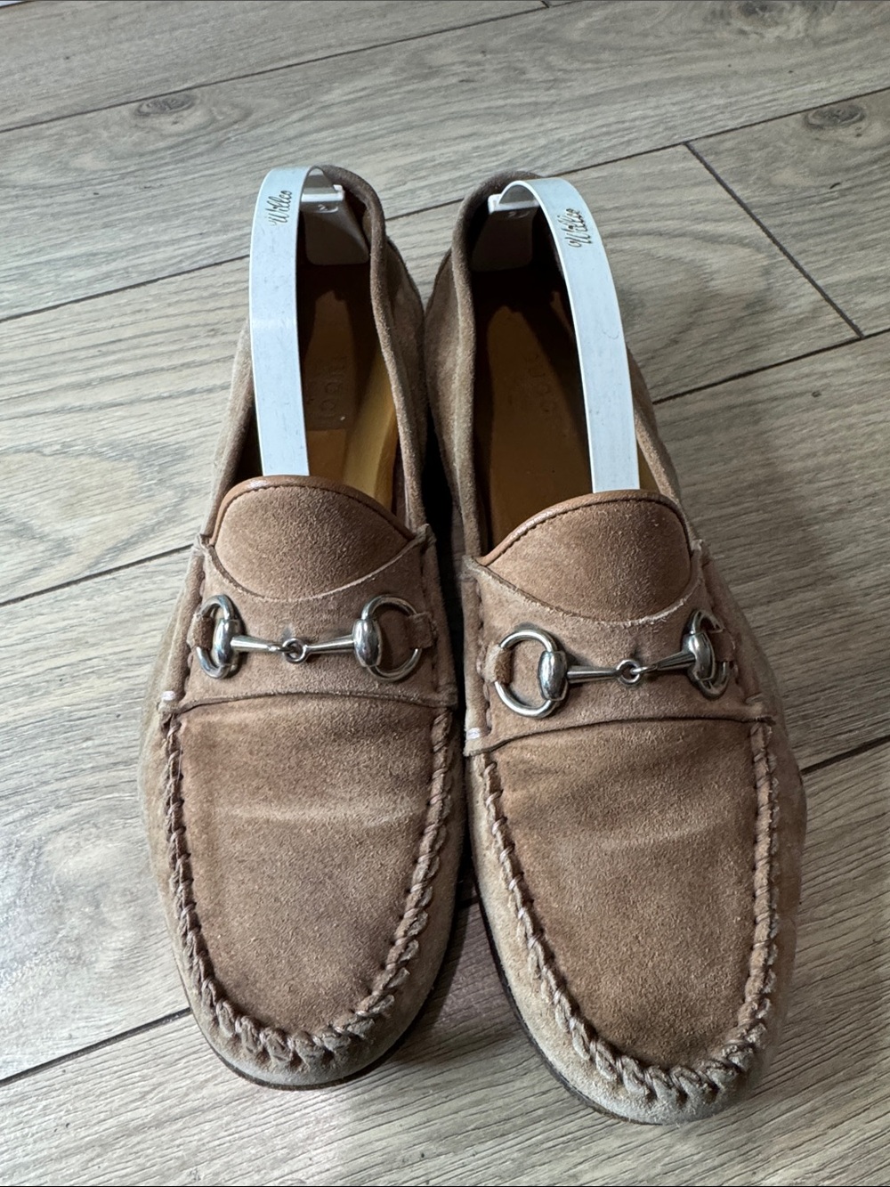 Gucci Suede Bit Loafers
